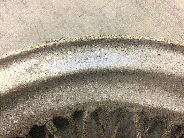 Ferrari 16" x 5" Borrani Wheel "3077"(?) for a 250 GT, etc, in good condition.