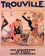 POSTER TROUVILLE BEACH FASHION FRENCH TRAVEL TOURISM VINTAGE REPRO FREE S/H
