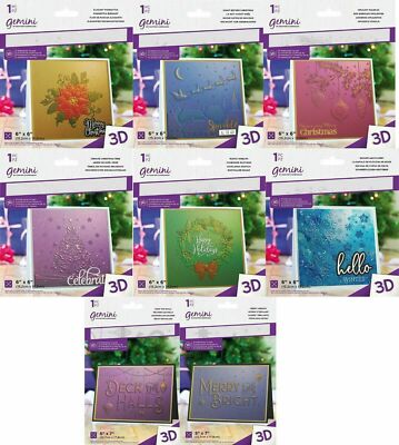 GEMINI - 5 x 7" or 6 x 6" 3D Embossing Folders Christmas by Crafters ...