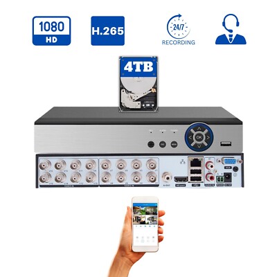 Evertech 16 Channel CCTV Security DVR with 4TB Hard Drive Video  Recorder