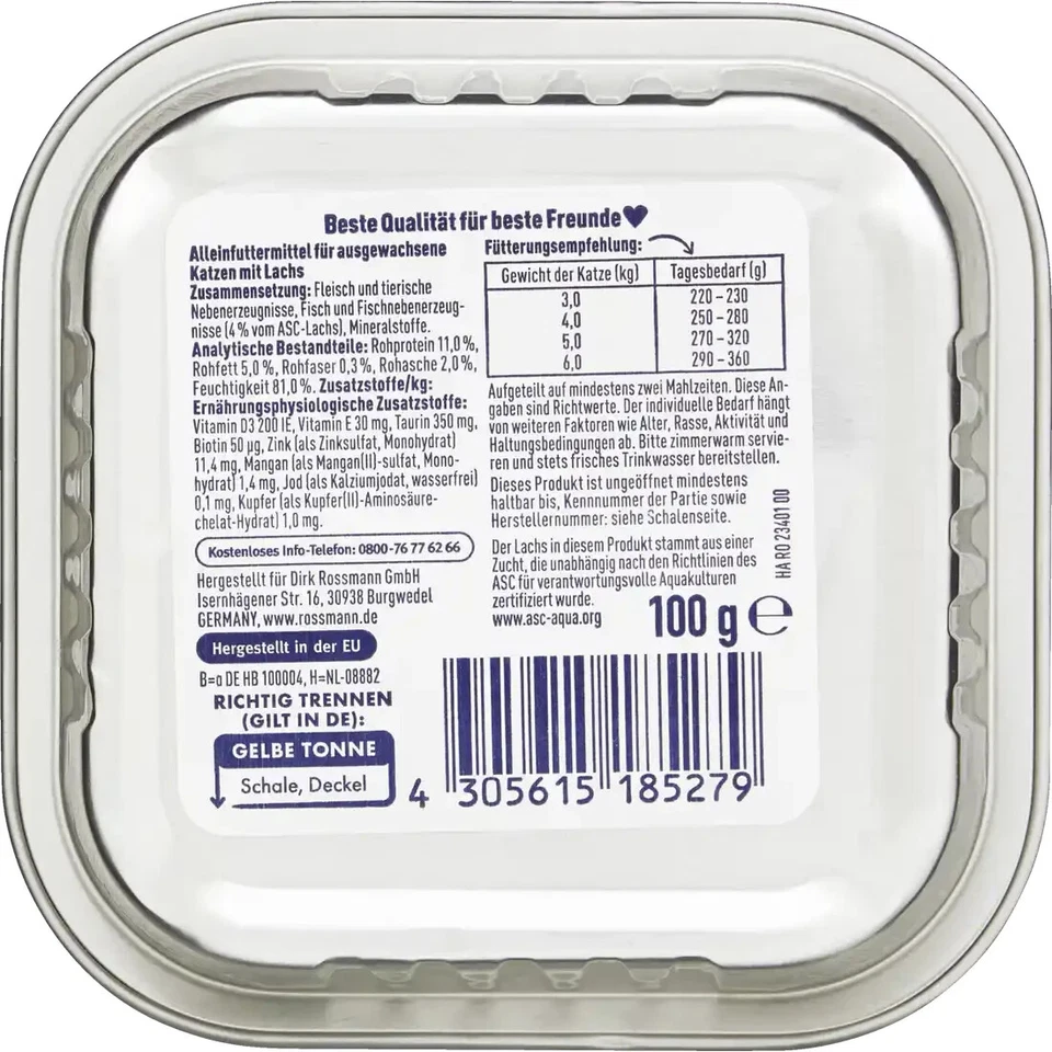 6 x 100 g | Winston Schlemmer-Menü mit Lachs ohne Getreidezusatz & Zuckerzusatz - Bild 3 von 3