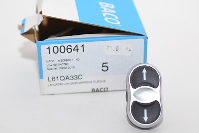 Doppeldrucktaster von BACO Typ L61QA33C, Frontring Kunststoff, verchromt schwarz