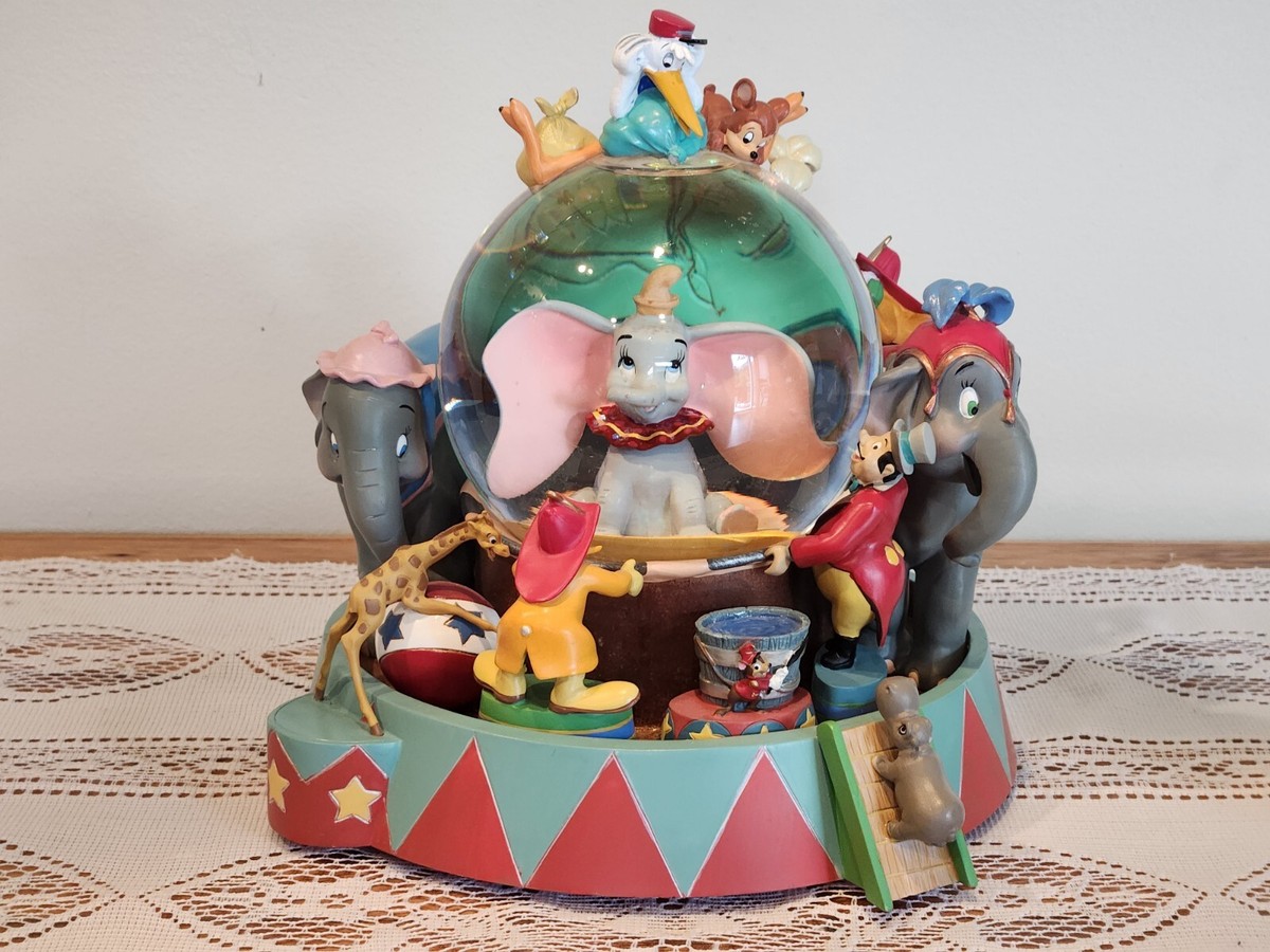 RARE Disney Dumbo Animated Musical Snow Globe 