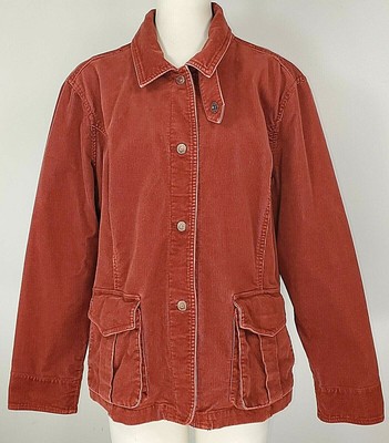 Eddie Bauer Corduroy Jacket - Size XXL - Burnt Orange / Rust - Pockets 