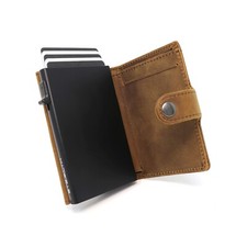 Image of STEALTH Wallet | Aluminium & Leather RFID Blocking Card Holder Pop-Up Wallet
