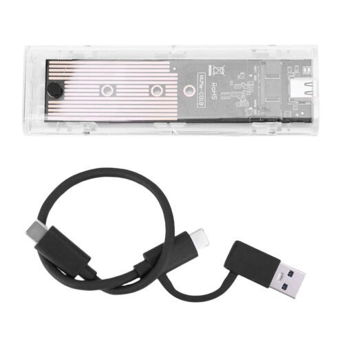 M.2 NVME PCIe NGFF SATA Dual Protocol Clear SSD Case USB3.1 Type C 10Gbps(D) - Photo 6/11