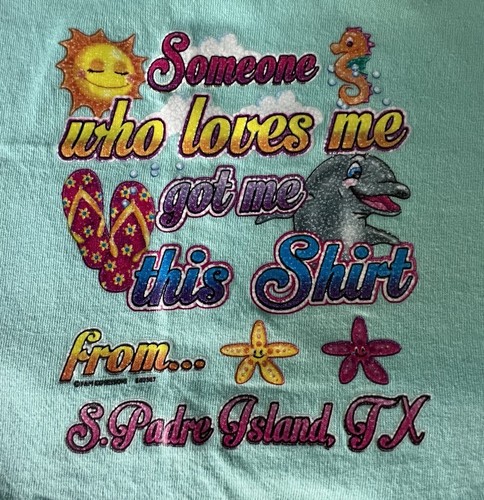 Youth Size Large Green Size Someone Who Loves Me Got South Padre Island T-shirt - Picture 2 of 3