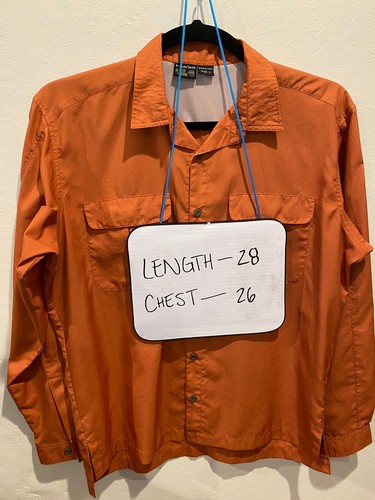 Mountain Hard Ware Button Front Mens L Shirt Orange Outdoors Climbing Fishing - Picture 4 of 4