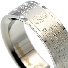 Fascia Preghiera Acciaio Padre Anello Nostro Inox AVE MARIA ITALIANO Uomo vi
