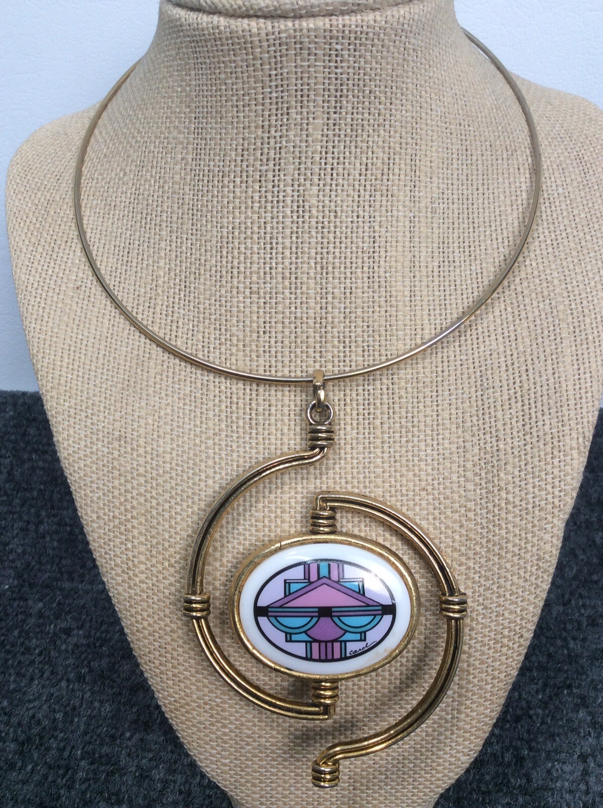 Statement vtg statement Paint Signed Carol Modern… - image 4