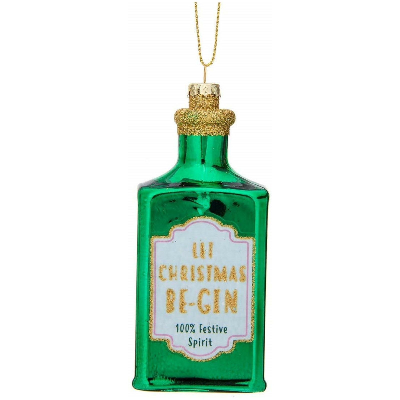 Christmas Tree Ornament Gin Bottle Novelty Festive Xmas Hanging Decoration