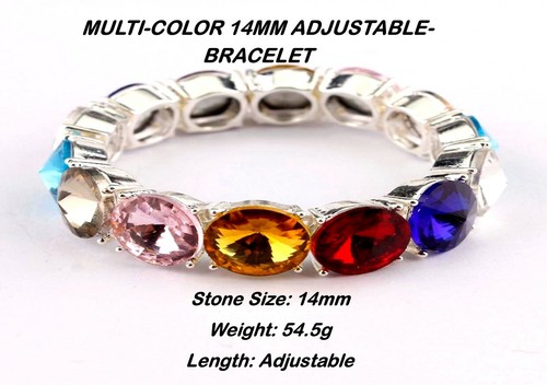 PULSERA ELÁSTICA CRISTAL CRISTAL GRANDE MULTICOLOR DE MODA - Imagen 2 de 10