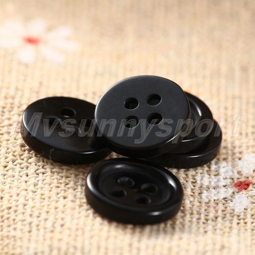 4 Hole 10mm Black Round Resin Clothes Sewing Button Scrapbooking 100Pcs Parts - Picture 11 of 11