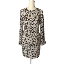 Loft Dress Womens XS Petite Leopard Animal Print Long Sleeves Lined