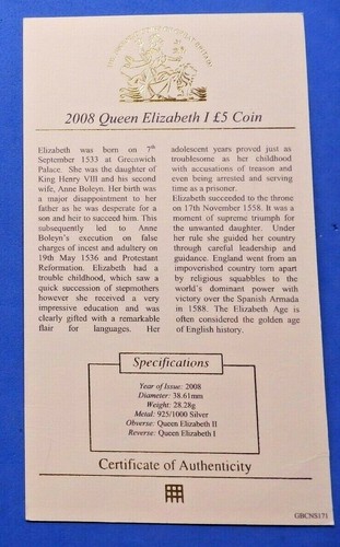 Certificados para monedas corona de cinco libras del Reino Unido £5 Cu-Ni y plata ver menú (SIN MONEDAS) - Imagen 12 de 26