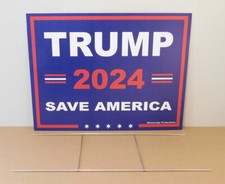Trump 2024 Save America Lawn Yard Plastic Sign With Metal Stand