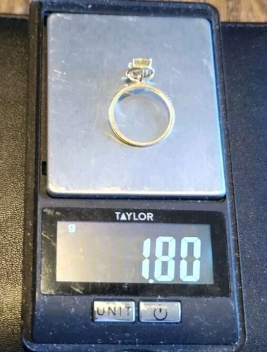 Vintage 10k Gold Yellow Sapphire & Diamond Halo Ring 46 Stones Size 6.5 - Picture 10 of 10