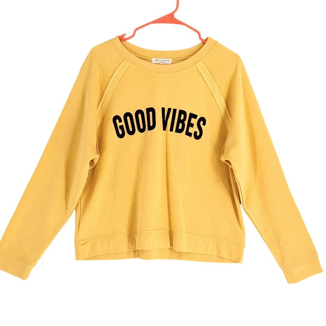 Grayson Threads Women s Good Vibes Crew Neck Long Sleeve