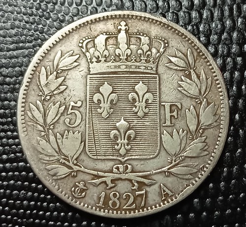 5 FRANCS CHARLES X 1827 A - Argent - Imagen 2 de 2