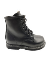 Scarpe da bambina invernali stivali stivaletti anfibi tronchetto in pelle nero