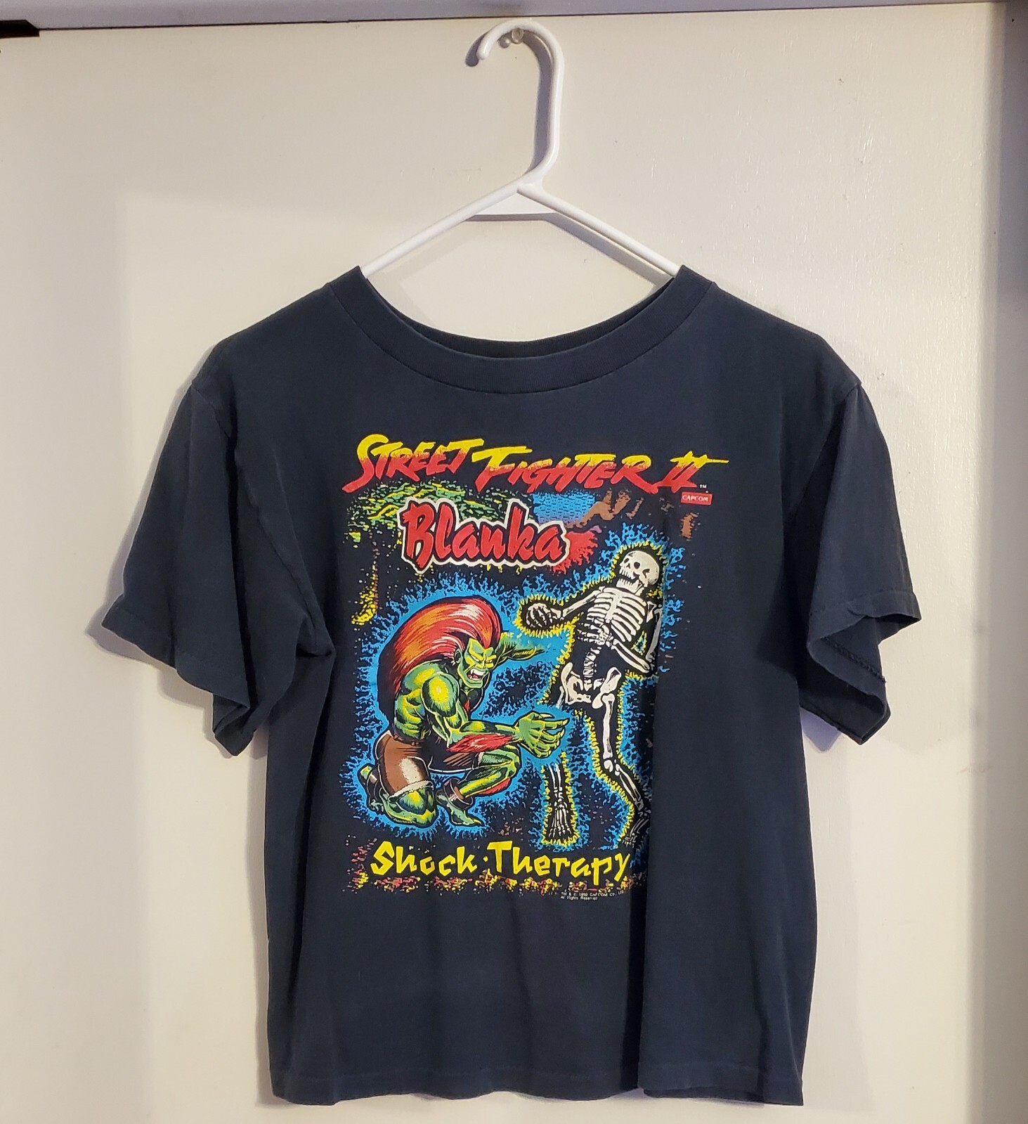 Old Vintage Vnt Rare 90's Apparel Street Fighter II T-Shirt Blanka