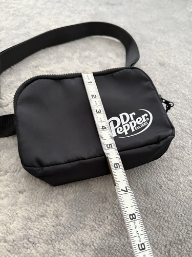 Dr. Pepper Themed Black Nylon Fanny Pack Crossbody Waist Bum Bag Promo - Picture 7 of 8