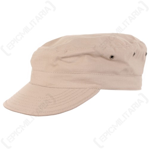 US Khaki BDU CAP All Sizes American Army Style Coyote Field Hat Ripstop Military - Picture 2 of 3
