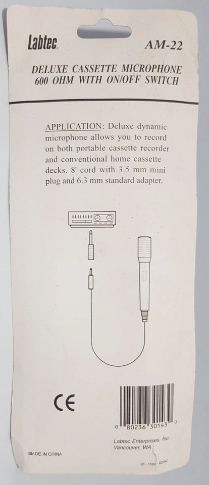 Labtec AM-22 Deluxe Cassette Microphone - New and Sealed  - Image 3 of 3