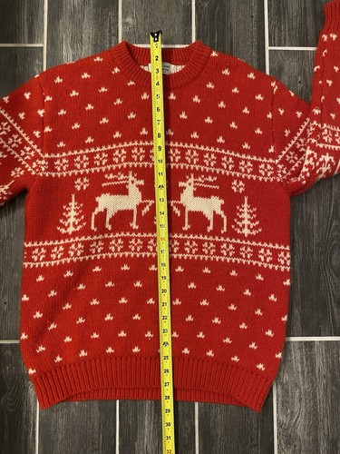 Suéter Vintage Navidad Grandes Copos de Nieve Nórdico Shetland Lana Italia Vacaciones - Imagen 4 de 4