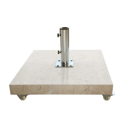 anndora  Sonnenschirmständer Mamor 70 kg eckig Schirmfuß 360° Rollen beige