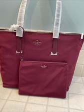NWT KATE SPADE Cranberry Red KITT KSNYL ?Blackberry? XLARGE XL TOTE�W/ SM BAG