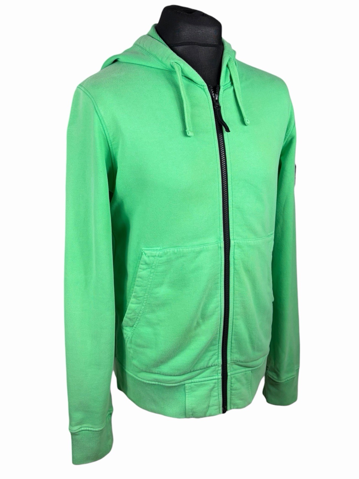 Stone Island Full Zip Hoodie Men's Emerald Green Casual Jumper M - RARE COLOUR image 2