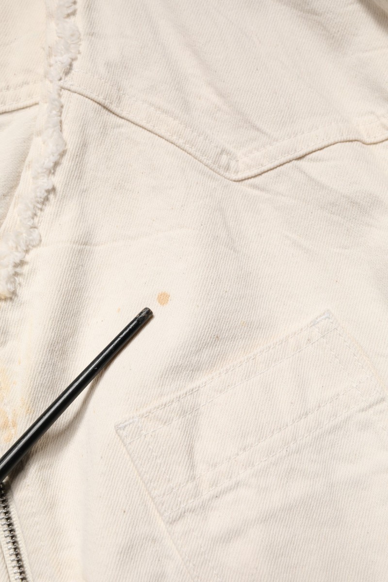 DOLCE & GABBANA Jacket Off White Cotton FullZip Denim Blouson IT46