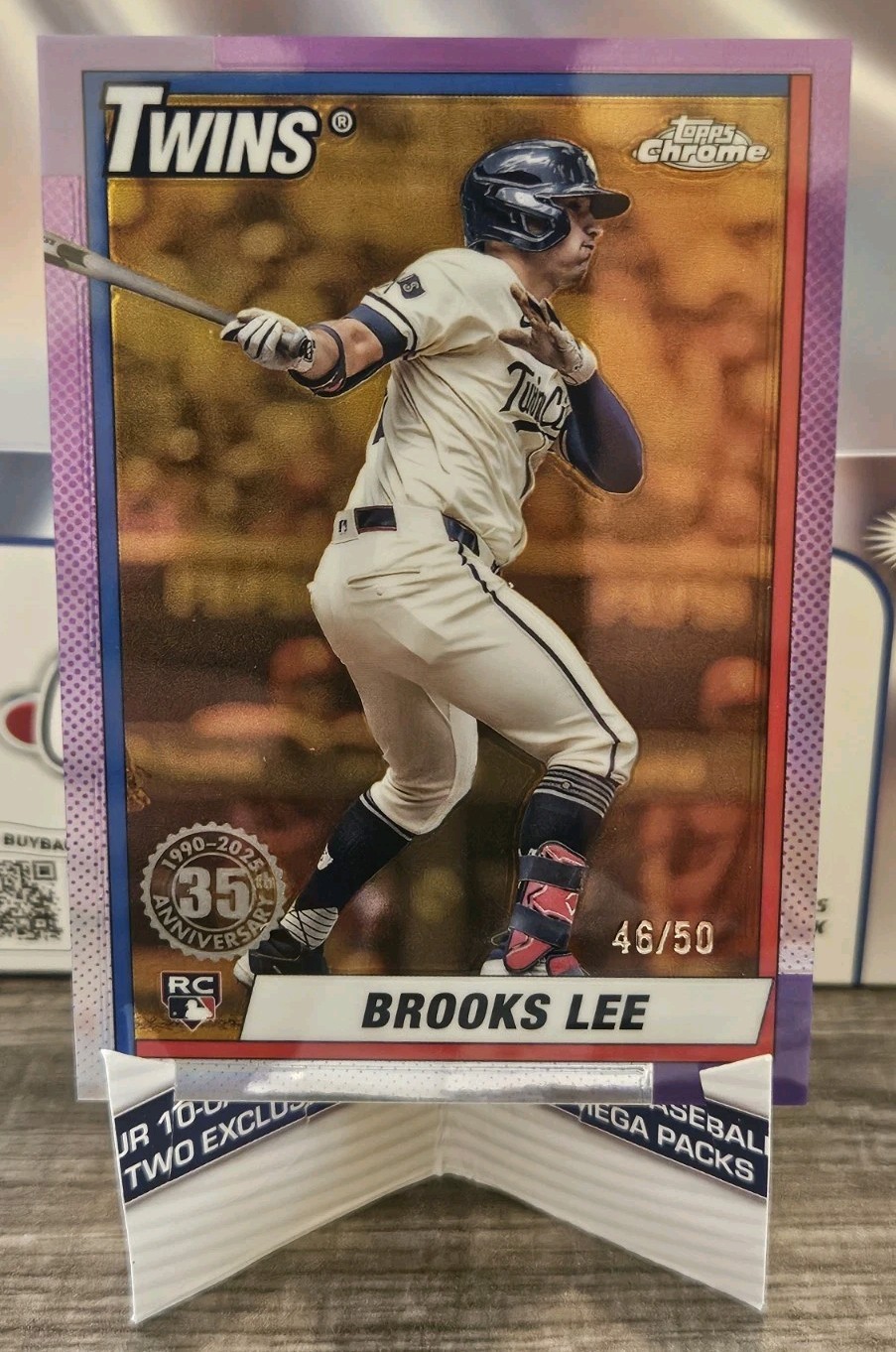 2025 Topps Chrome - 1990 Topps Anniversary GOLD 46/50 #90CB-20 Brooks Lee **RC**