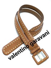 Valentino Garavani Leather Belt Made in Italy Brown 65cm