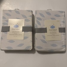 2-Crib Fitted Sheets Cloud Island 100 cotton for Standard Crib Mattresses NEW