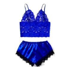 0289 NEW LACY BLUE LINGERIE SET