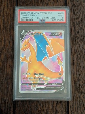 2020 Pokemon SWSH BSP Charizard V #050 Champions Path Promo Full Art Holo  PSA 9 | eBay