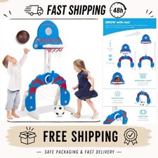 3-in-1 Toddler Basketball Hoop Activity Center - Adjustable  Fun