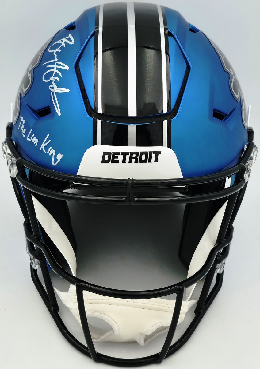 Barry Sanders Auto Lions Blue Full Size SpeedFlex Authentic Helmet