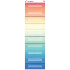 Teacher Watercolor 10 Pocket File Storage Pocket Chart 14'' x 58'' 