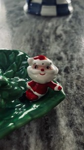 Holt Howard Japan Santa Candle Dish Christmas Holidays Ceramic Vintage 1960! Htf