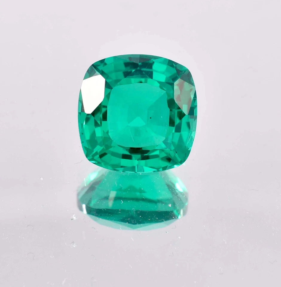 Esmeralda de Zambia verde natural impecable 10 x 10 mm piedra preciosa certificada GIT) Foto 3 de 4