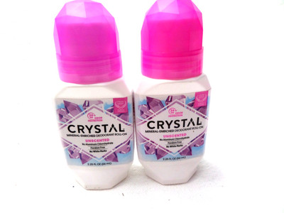 2 Pack- CRYSTAL Mineral Deodorant Roll-On Unscented Body Deodorant
