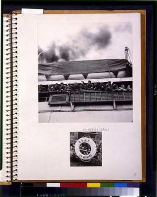 San Francisco CA U.S.A.T. St. Mihiel Passengers 1935 Life Preserver Ship Deck