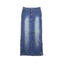 Vintage Y2K Side Snap Denim Maxi Skirt