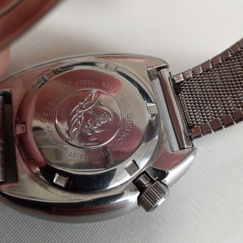 Seiko 3rd Diver 6309-7040 Vintage Révision Jour Date Blk SLV Automatique Montre - Photo 4 sur 5