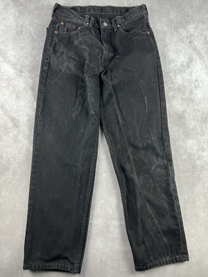 Levis 550 Black Jeans Mens 32x30 Relaxed Tapered Fit Acid Wash