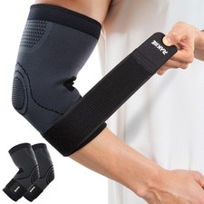 Elbow Compression Sleeve 2 Pack, Elbow Brace for Tendonitis and Tennis Elbow,...