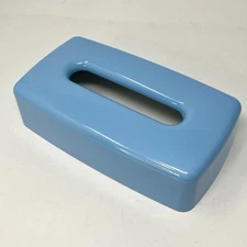Vintage 80s Andre Richard Japan 1981 Melamine Tissue Box Cover Powder Blue